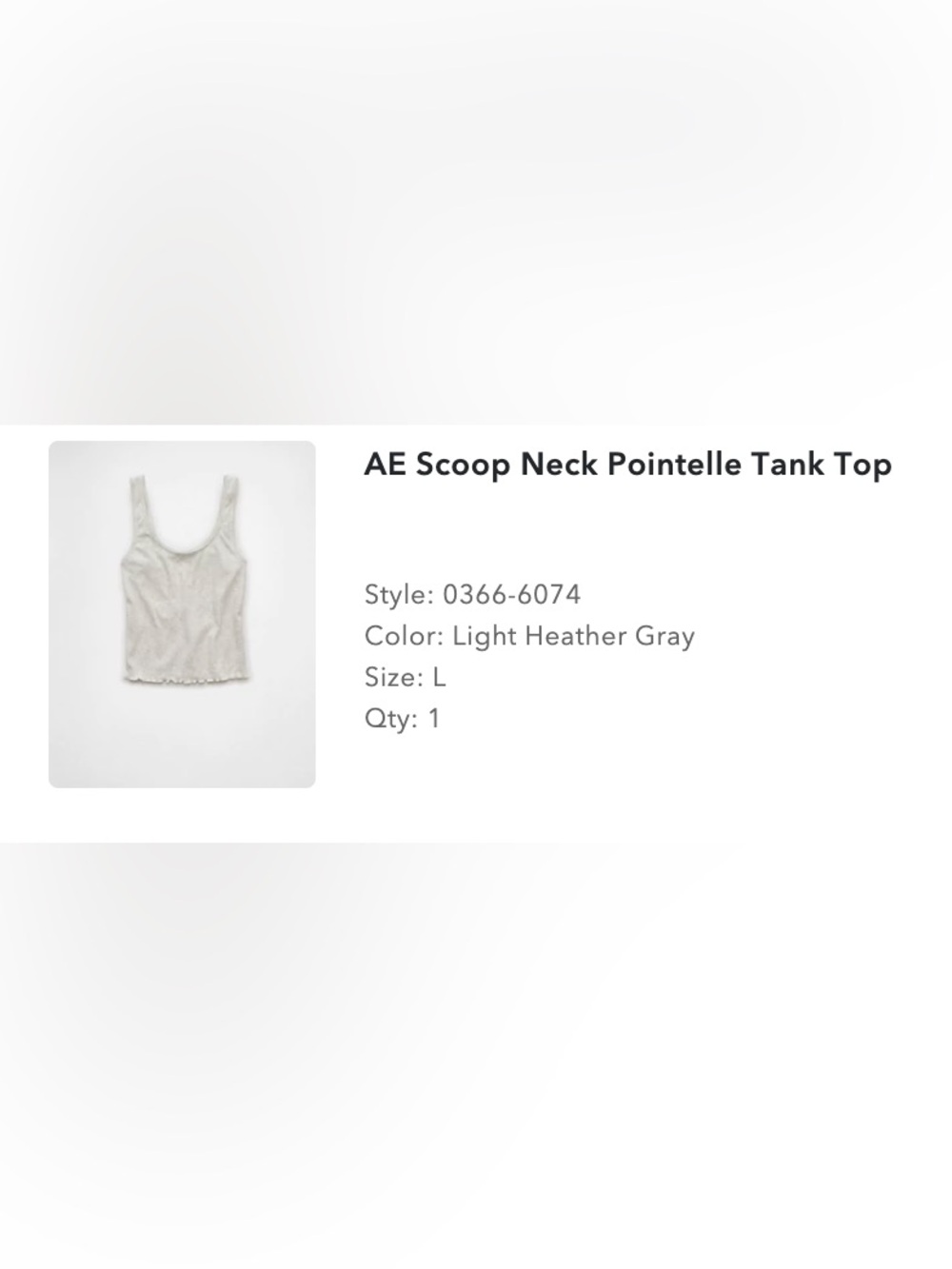 American Eagle Outfitters Light Gray Scoop Neck Pointelle Tank - Picture 4 of 4